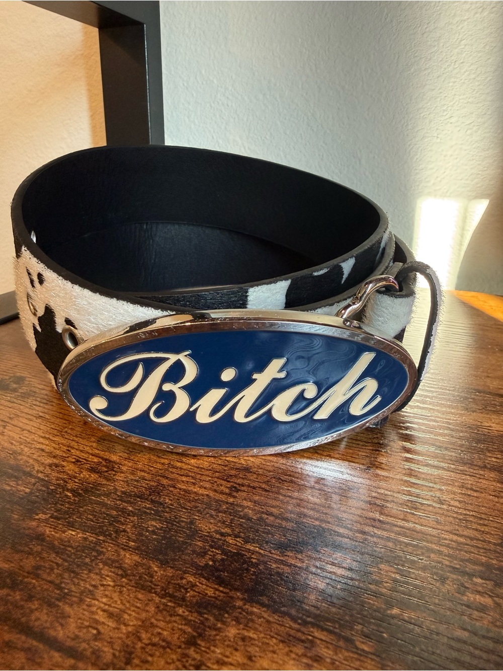Cow print belt 42 inches